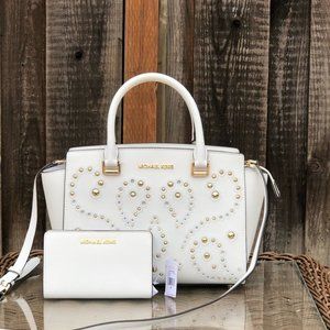NWT Michael Kors Selma Studded handbag&wallet
